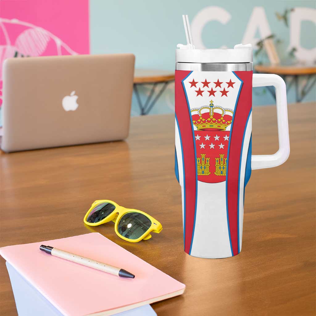 Madrid Flag Tumbler With Handle Autonomous Community of Spain - Wonder Print Shop