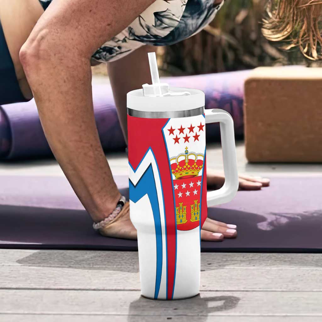 Madrid Flag Tumbler With Handle Autonomous Community of Spain - Wonder Print Shop