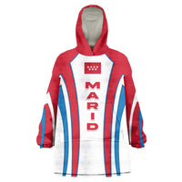 Madrid Flag Wearable Blanket Hoodie Autonomous Community of Spain - Wonder Print Shop