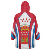 Madrid Flag Wearable Blanket Hoodie Autonomous Community of Spain - Wonder Print Shop