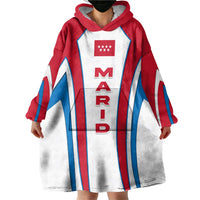 Madrid Flag Wearable Blanket Hoodie Autonomous Community of Spain - Wonder Print Shop