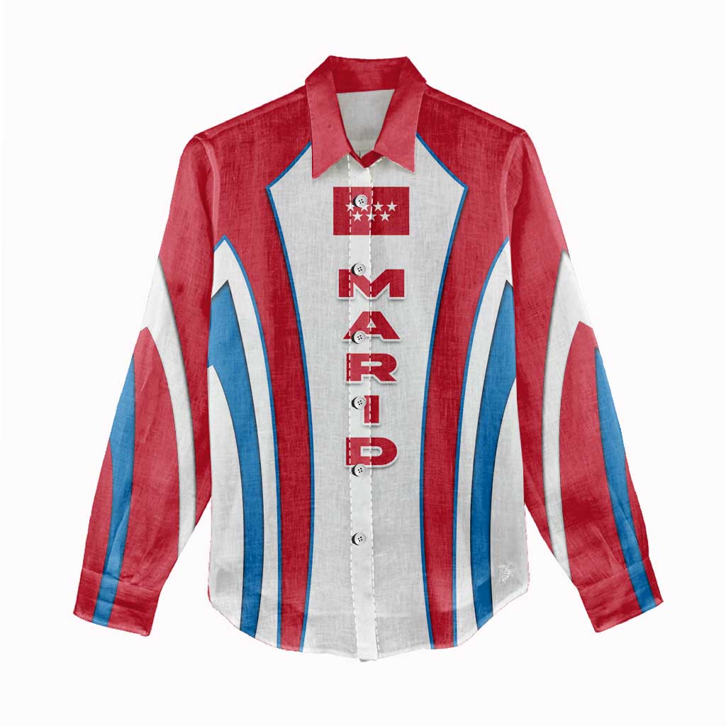 Madrid Flag Women Casual Shirt Autonomous Community of Spain - Wonder Print Shop