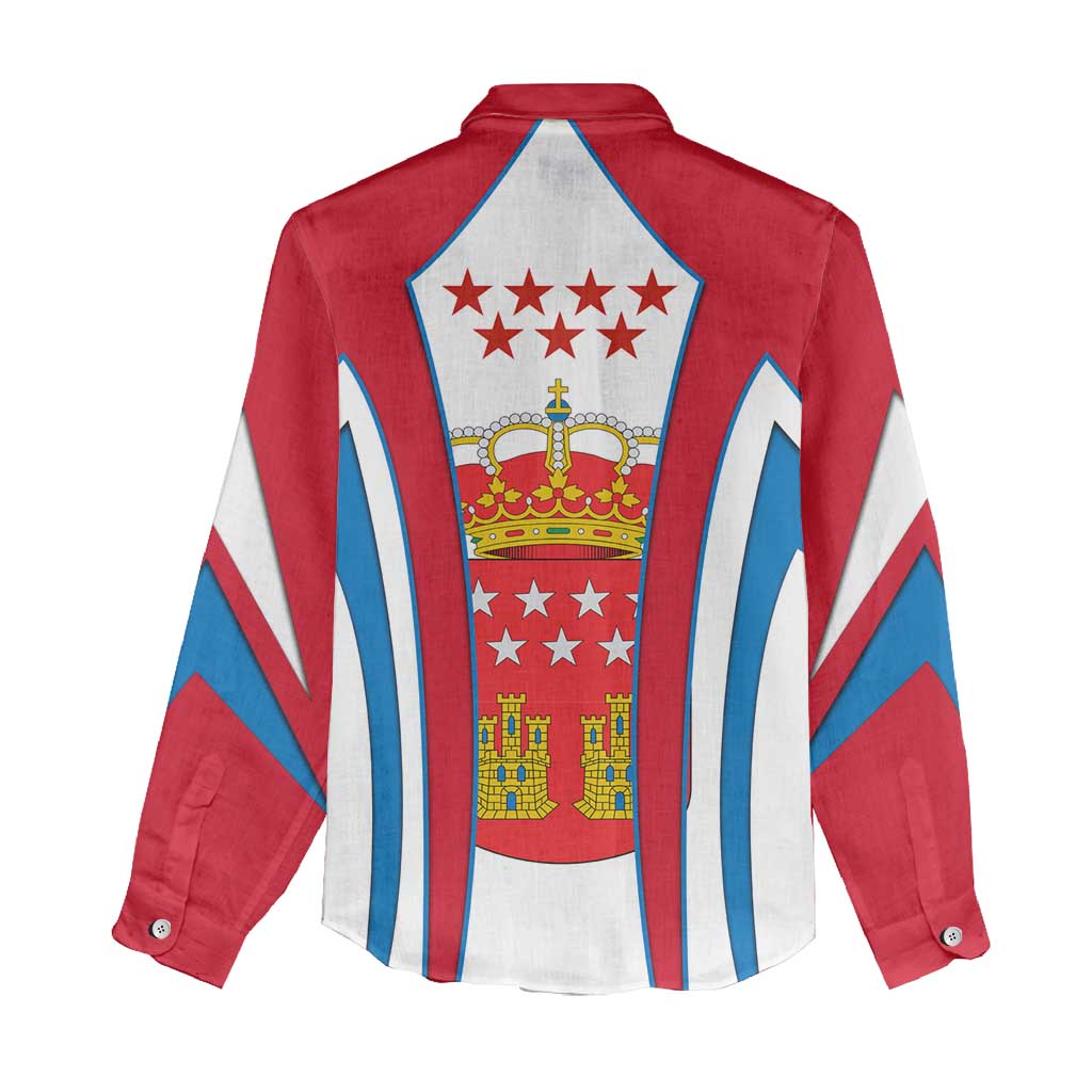Madrid Flag Women Casual Shirt Autonomous Community of Spain - Wonder Print Shop