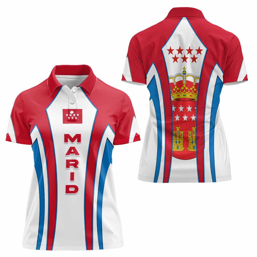 Madrid Flag Women Polo Shirt Autonomous Community of Spain - Wonder Print Shop