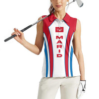 Madrid Flag Women Sleeveless Polo Shirt Autonomous Community of Spain - Wonder Print Shop