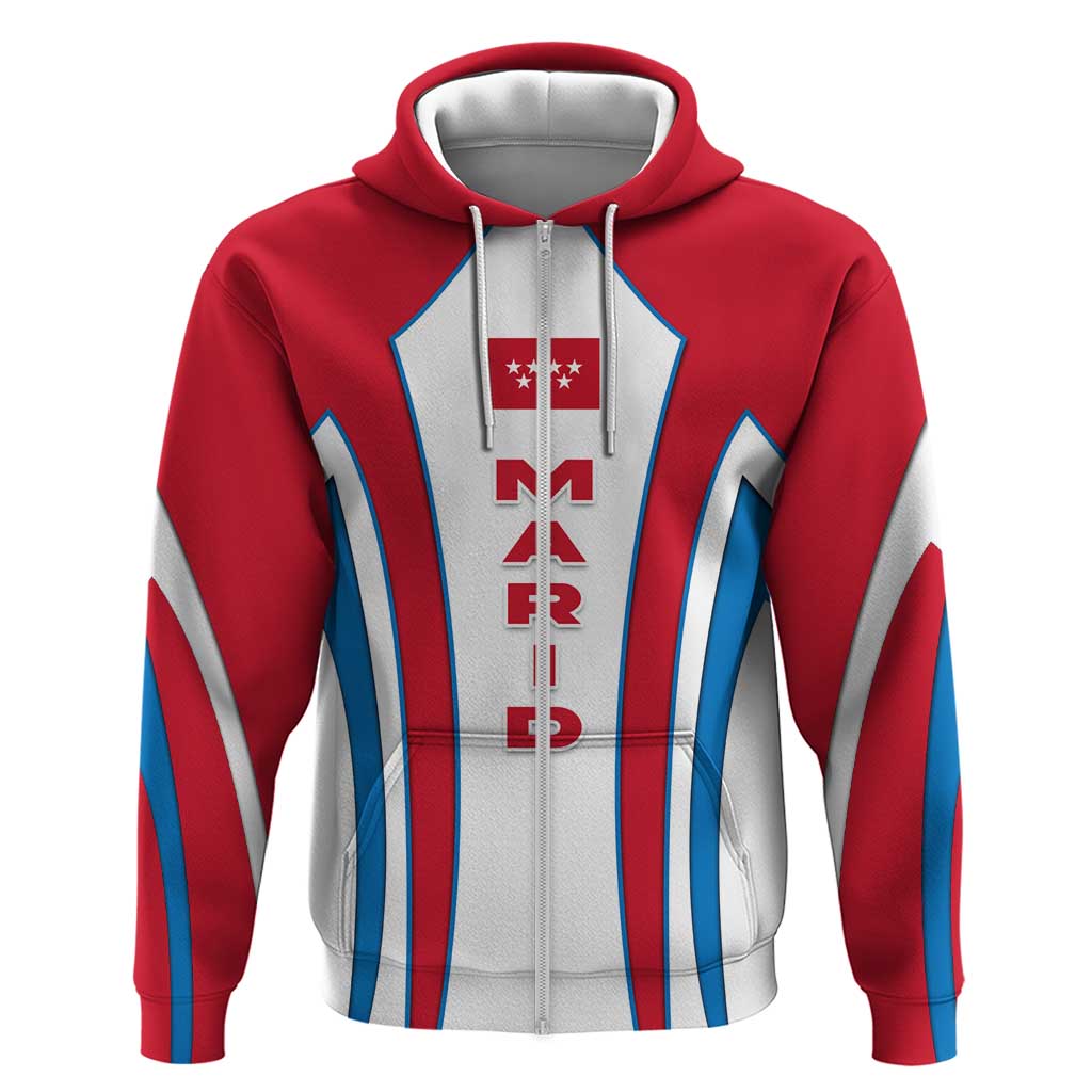 Madrid Flag Zip Hoodie Autonomous Community of Spain - Wonder Print Shop