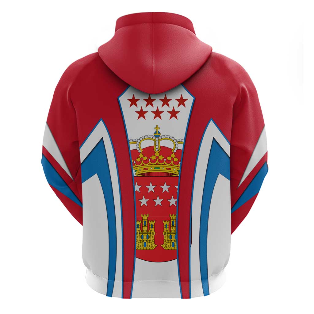 Madrid Flag Zip Hoodie Autonomous Community of Spain - Wonder Print Shop