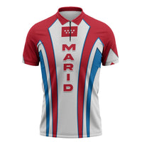 Madrid Flag Zipper Polo Shirt Autonomous Community of Spain - Wonder Print Shop