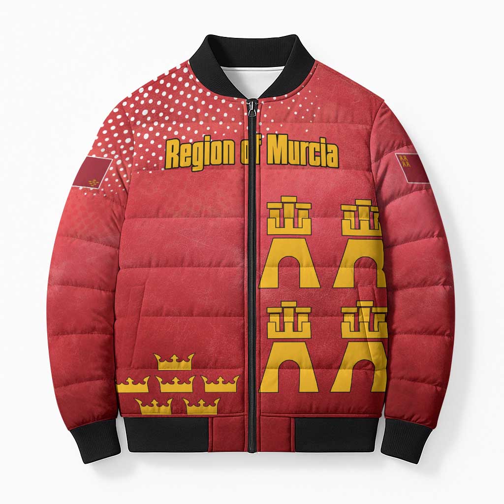 Region of Murcia Flag Bomber Puffer Jacket Autonomous Community of Spain - Wonder Print Shop