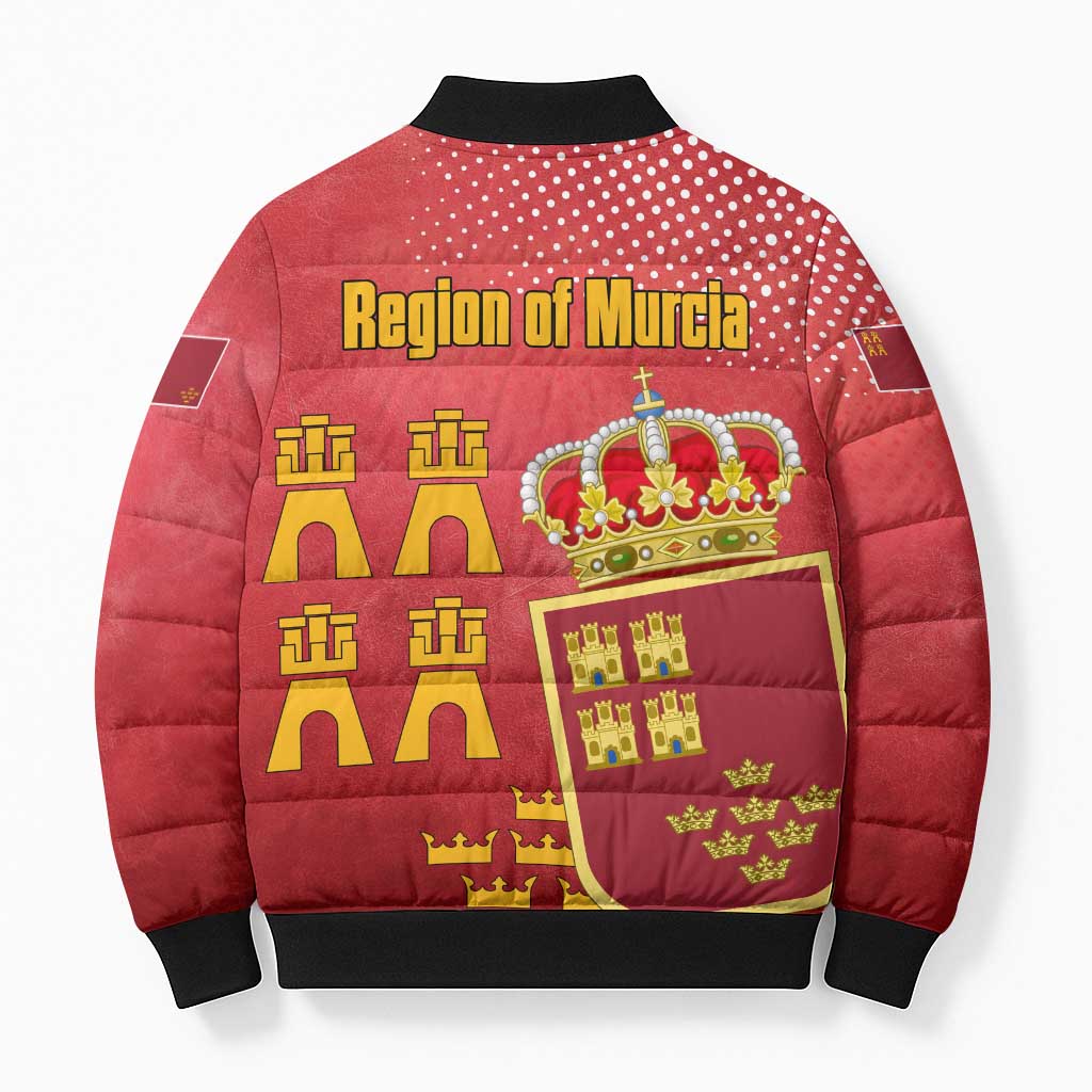 Region of Murcia Flag Bomber Puffer Jacket Autonomous Community of Spain - Wonder Print Shop