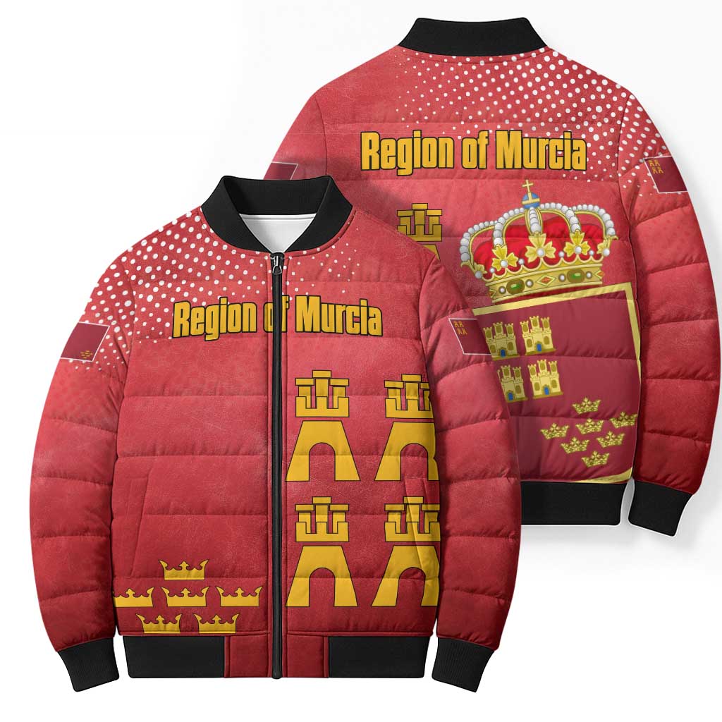 Region of Murcia Flag Bomber Puffer Jacket Autonomous Community of Spain - Wonder Print Shop