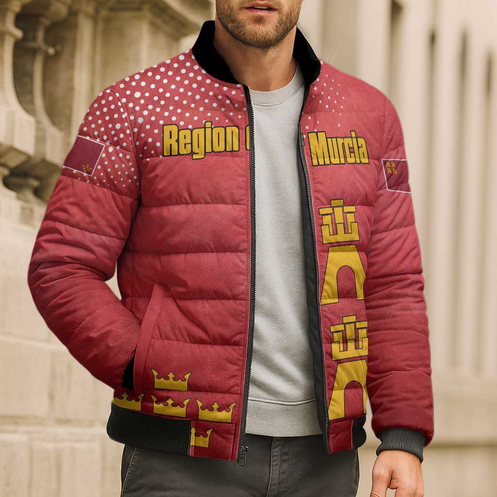 Region of Murcia Flag Bomber Puffer Jacket Autonomous Community of Spain - Wonder Print Shop