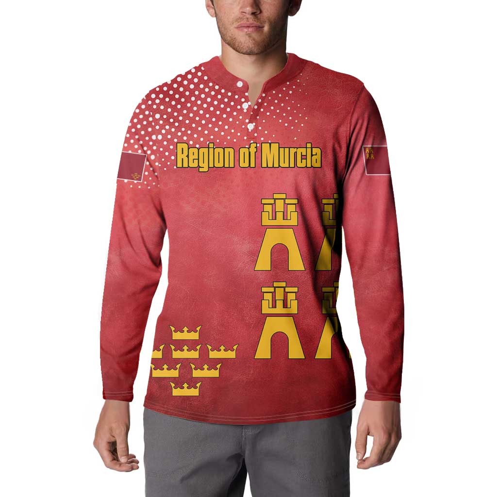 Region of Murcia Flag Button Sweatshirt Autonomous Community of Spain - Wonder Print Shop