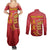 Region of Murcia Flag Couples Matching Summer Maxi Dress and Long Sleeve Button Shirt Autonomous Community of Spain - Wonder Print Shop