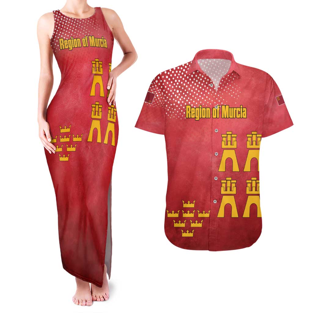 Region of Murcia Flag Couples Matching Tank Maxi Dress and Hawaiian Shirt Autonomous Community of Spain - Wonder Print Shop
