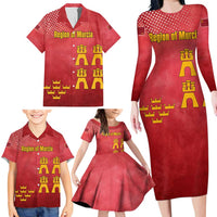 Region of Murcia Flag Family Matching Long Sleeve Bodycon Dress and Hawaiian Shirt Autonomous Community of Spain - Wonder Print Shop