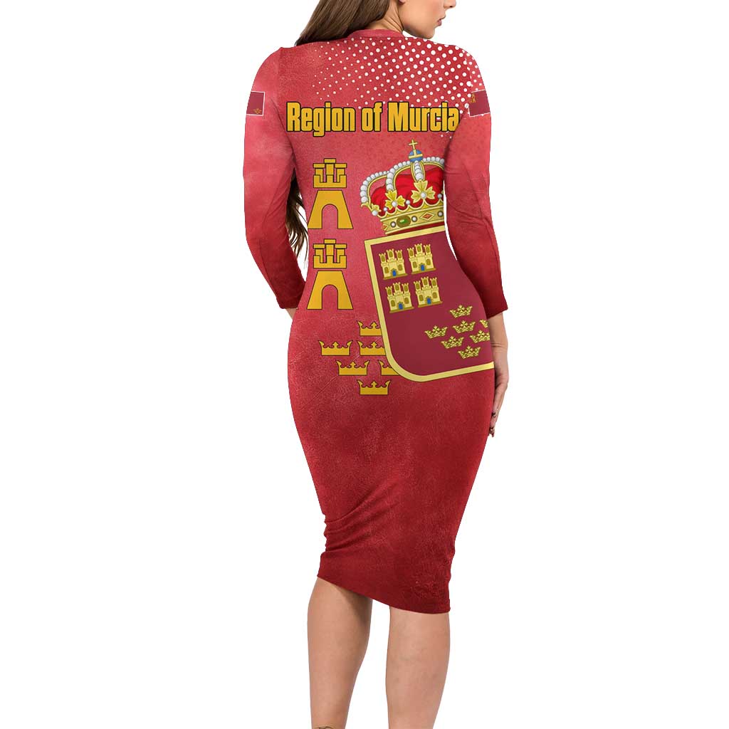 Region of Murcia Flag Family Matching Long Sleeve Bodycon Dress and Hawaiian Shirt Autonomous Community of Spain - Wonder Print Shop