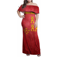 Region of Murcia Flag Family Matching Off Shoulder Maxi Dress and Hawaiian Shirt Autonomous Community of Spain - Wonder Print Shop