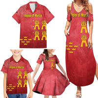 Region of Murcia Flag Family Matching Summer Maxi Dress and Hawaiian Shirt Autonomous Community of Spain - Wonder Print Shop