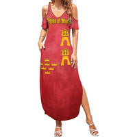 Region of Murcia Flag Family Matching Summer Maxi Dress and Hawaiian Shirt Autonomous Community of Spain - Wonder Print Shop
