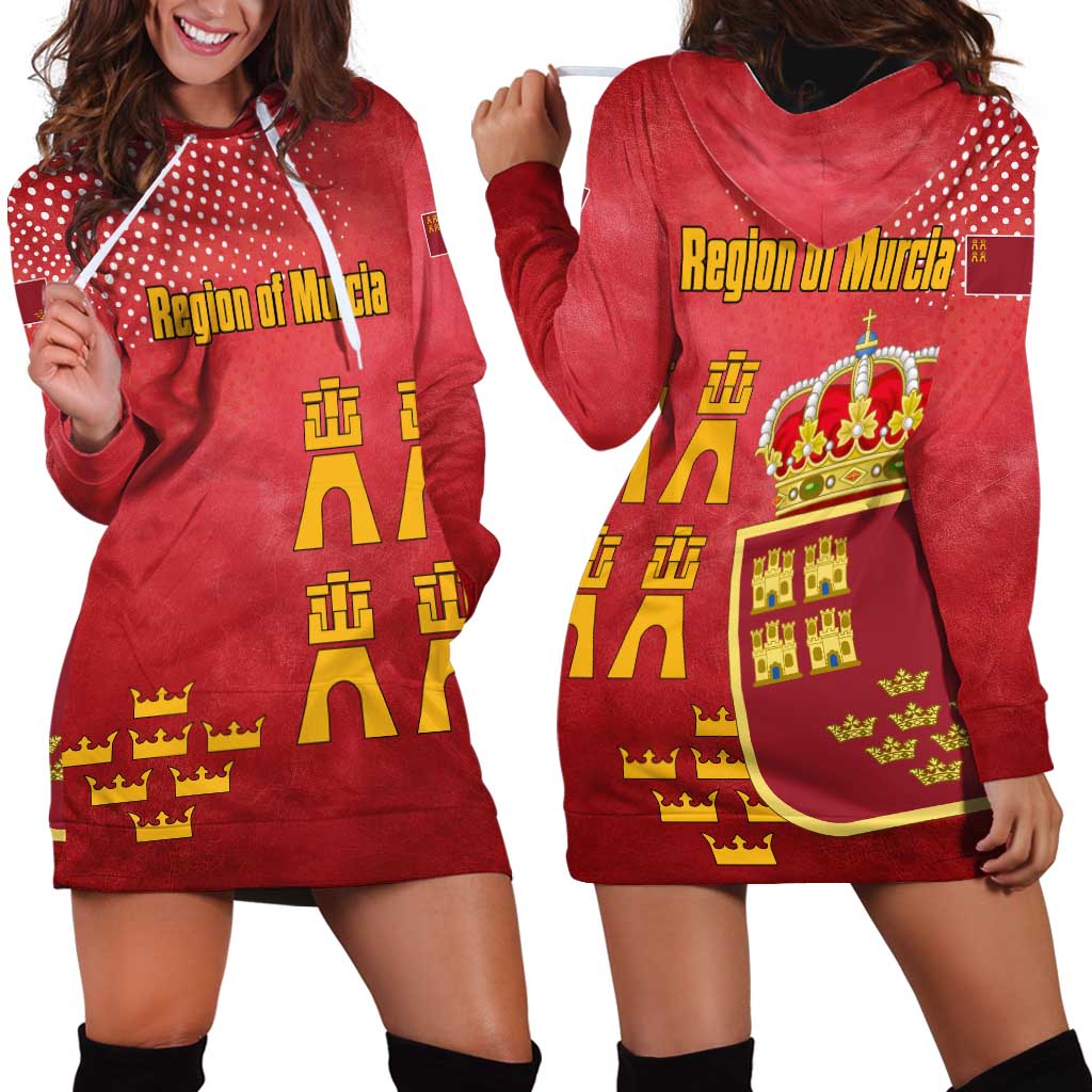 Region of Murcia Flag Hoodie Dress Autonomous Community of Spain - Wonder Print Shop