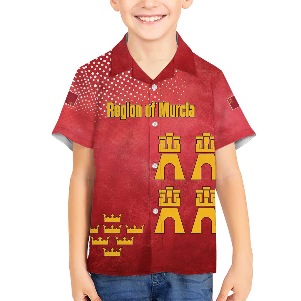 Region of Murcia Flag Kid Hawaiian Shirt Autonomous Community of Spain - Wonder Print Shop