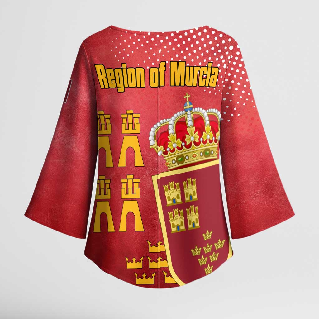 Region of Murcia Flag Kimono Sleeve Blouse Autonomous Community of Spain - Wonder Print Shop