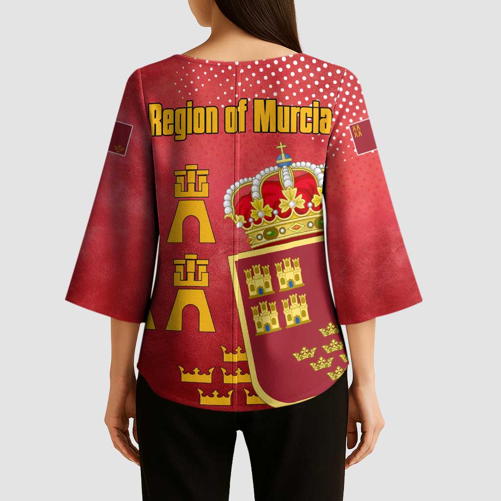 Region of Murcia Flag Kimono Sleeve Blouse Autonomous Community of Spain - Wonder Print Shop