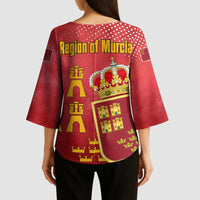 Region of Murcia Flag Kimono Sleeve Blouse Autonomous Community of Spain - Wonder Print Shop