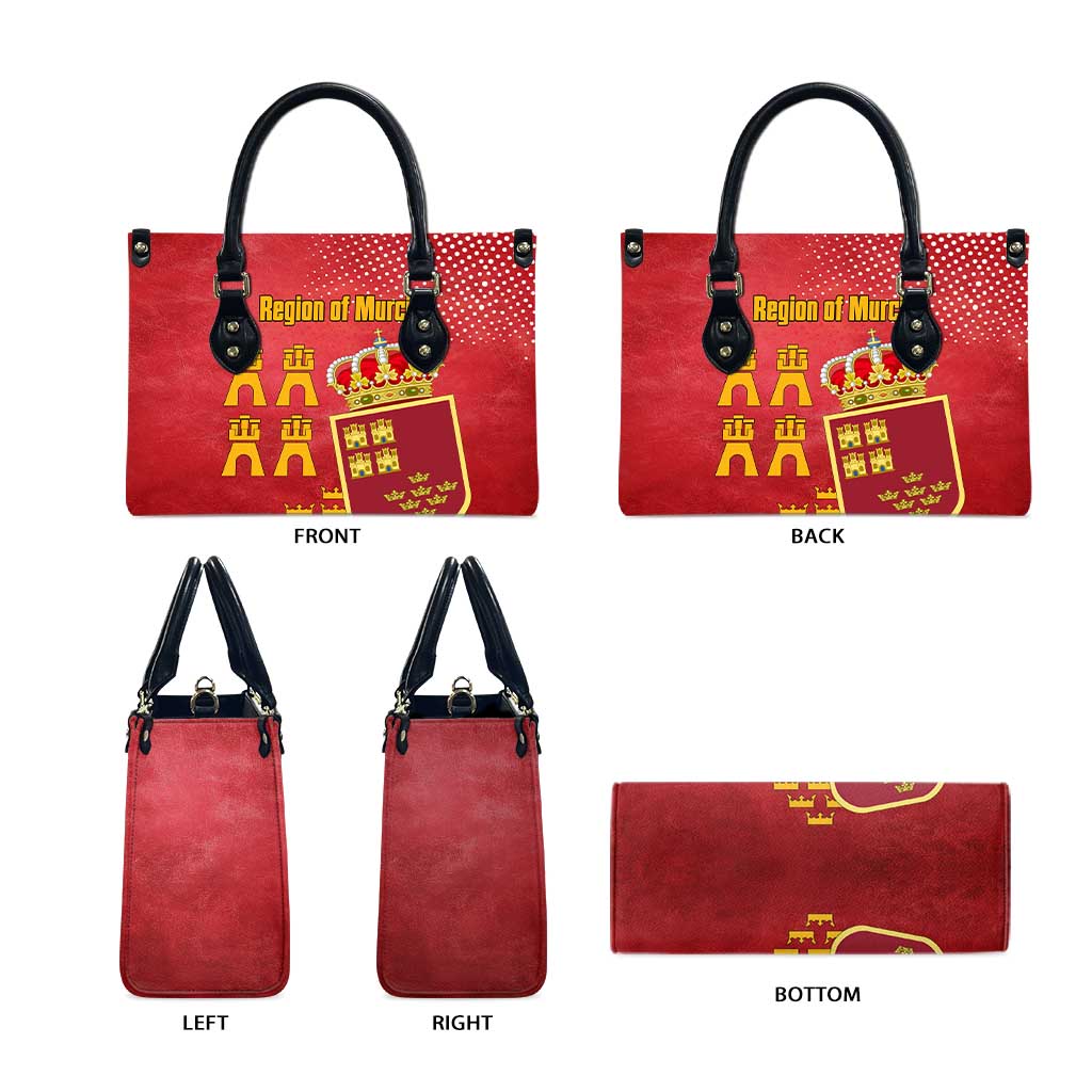 Region of Murcia Flag Leather Bag Autonomous Community of Spain - Wonder Print Shop