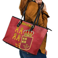 Region of Murcia Flag Leather Tote Bag Autonomous Community of Spain - Wonder Print Shop
