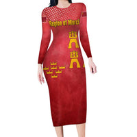 Region of Murcia Flag Long Sleeve Bodycon Dress Autonomous Community of Spain - Wonder Print Shop