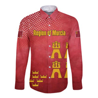 Region of Murcia Flag Long Sleeve Button Shirt Autonomous Community of Spain - Wonder Print Shop