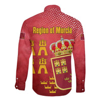 Region of Murcia Flag Long Sleeve Button Shirt Autonomous Community of Spain - Wonder Print Shop