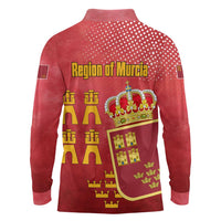 Region of Murcia Flag Long Sleeve Polo Shirt Autonomous Community of Spain - Wonder Print Shop