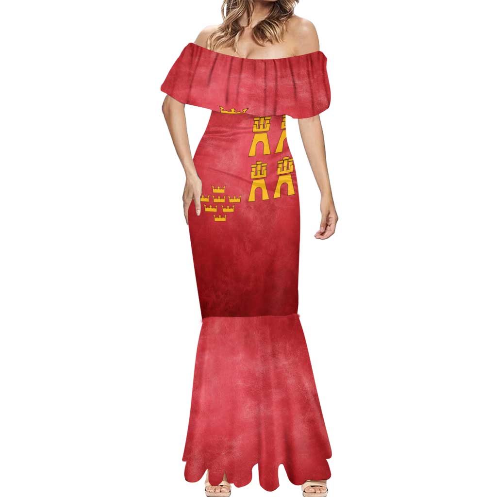 Region of Murcia Flag Mermaid Dress Autonomous Community of Spain - Wonder Print Shop