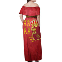Region of Murcia Flag Off Shoulder Maxi Dress Autonomous Community of Spain - Wonder Print Shop