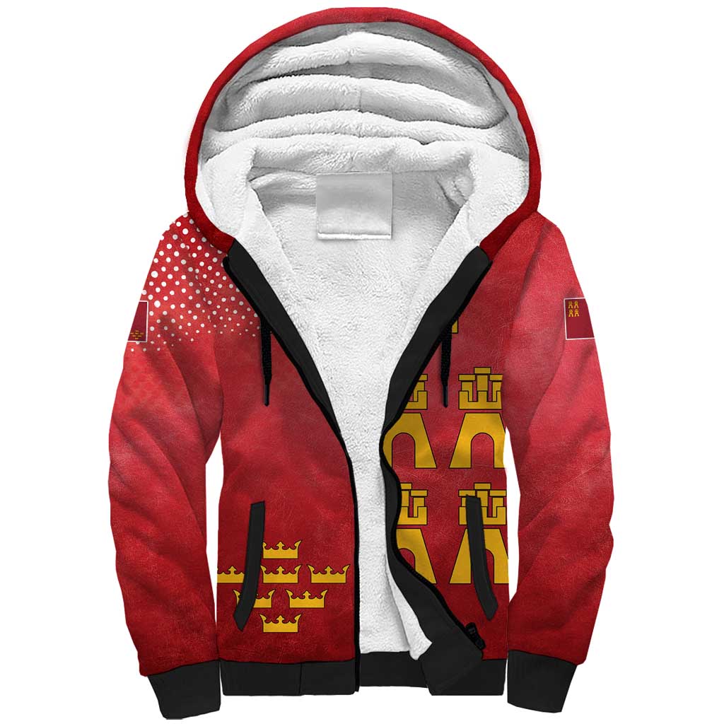 Region of Murcia Flag Sherpa Hoodie Autonomous Community of Spain - Wonder Print Shop