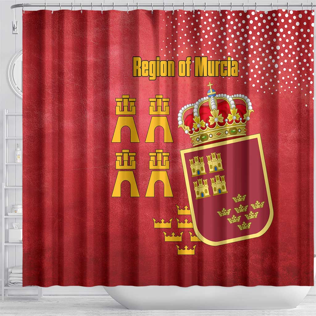 Region of Murcia Flag Shower Curtain Autonomous Community of Spain - Wonder Print Shop