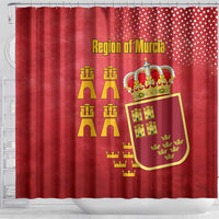 Region of Murcia Flag Shower Curtain Autonomous Community of Spain - Wonder Print Shop