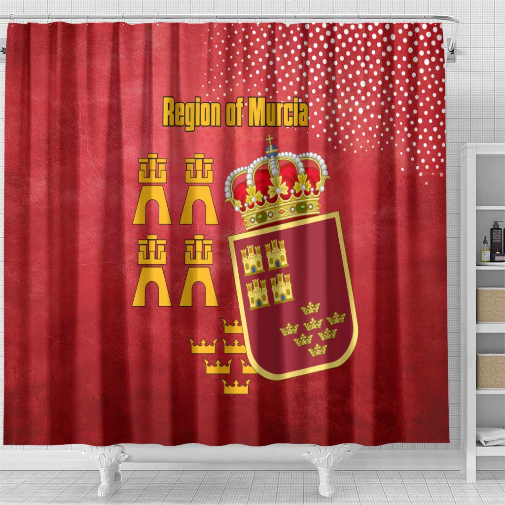 Region of Murcia Flag Shower Curtain Autonomous Community of Spain - Wonder Print Shop
