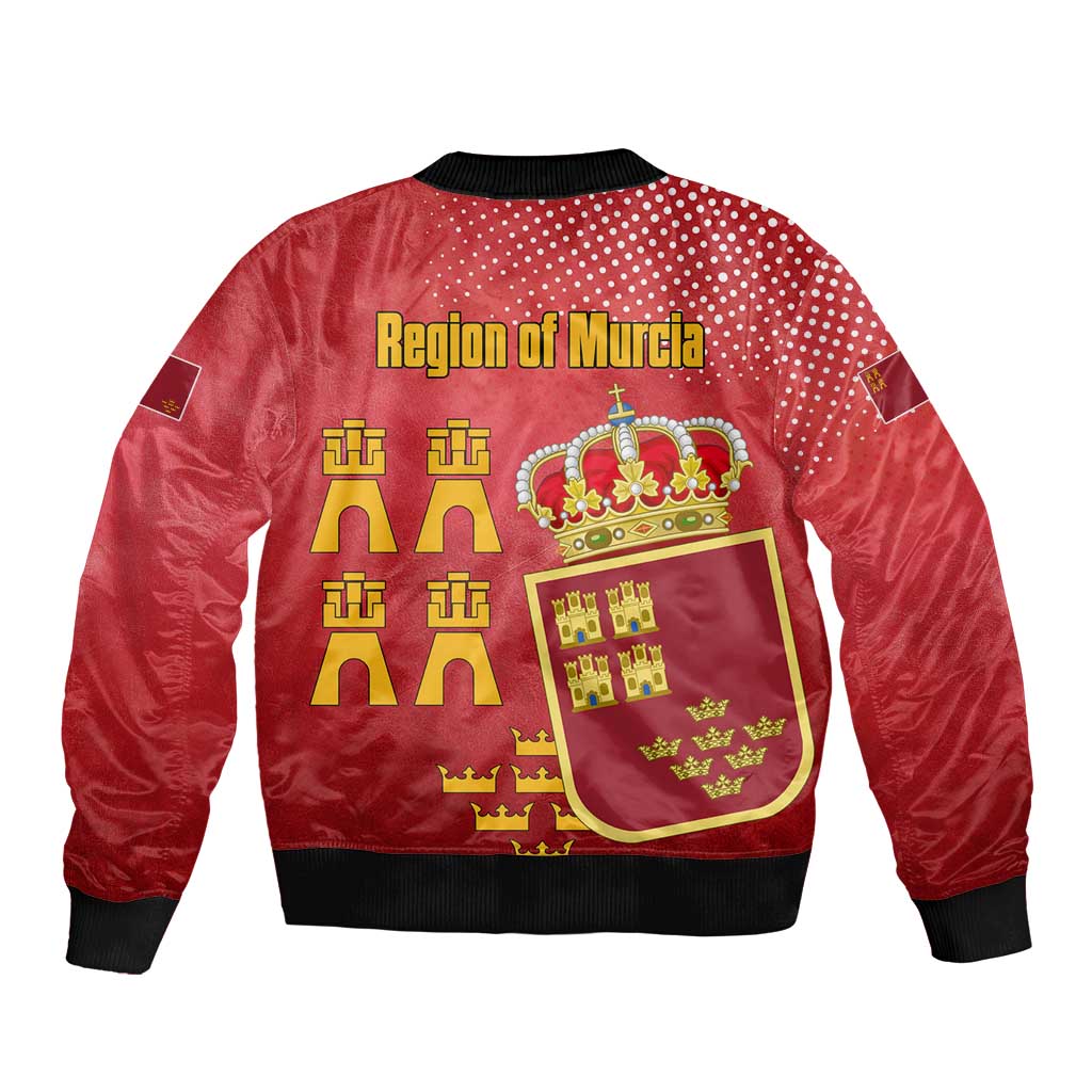 Region of Murcia Flag Sleeve Zip Bomber Jacket Autonomous Community of Spain - Wonder Print Shop