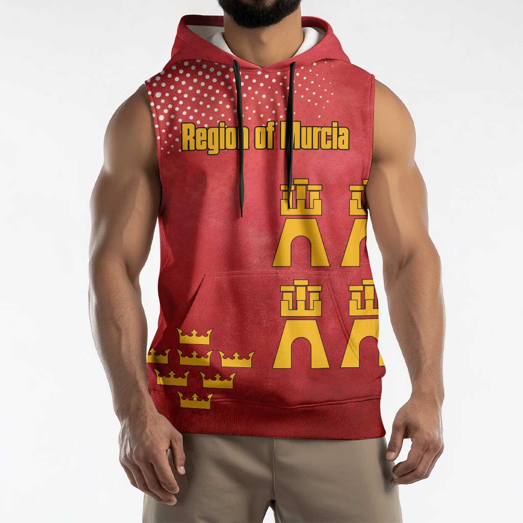 Region of Murcia Flag Sleeveless Hoodie Autonomous Community of Spain - Wonder Print Shop