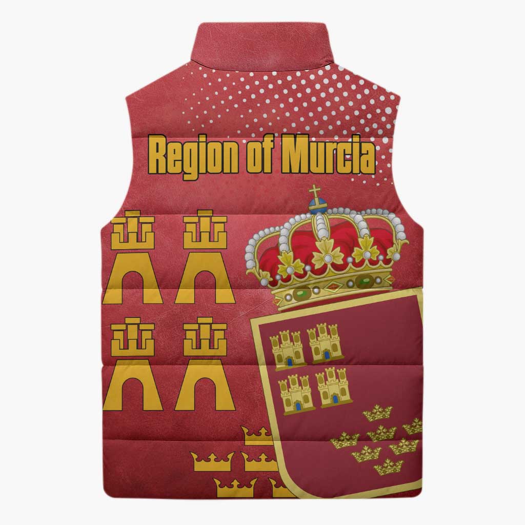 Region of Murcia Flag Sleeveless Puffer Jacket Autonomous Community of Spain - Wonder Print Shop