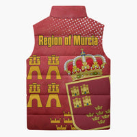 Region of Murcia Flag Sleeveless Puffer Jacket Autonomous Community of Spain - Wonder Print Shop