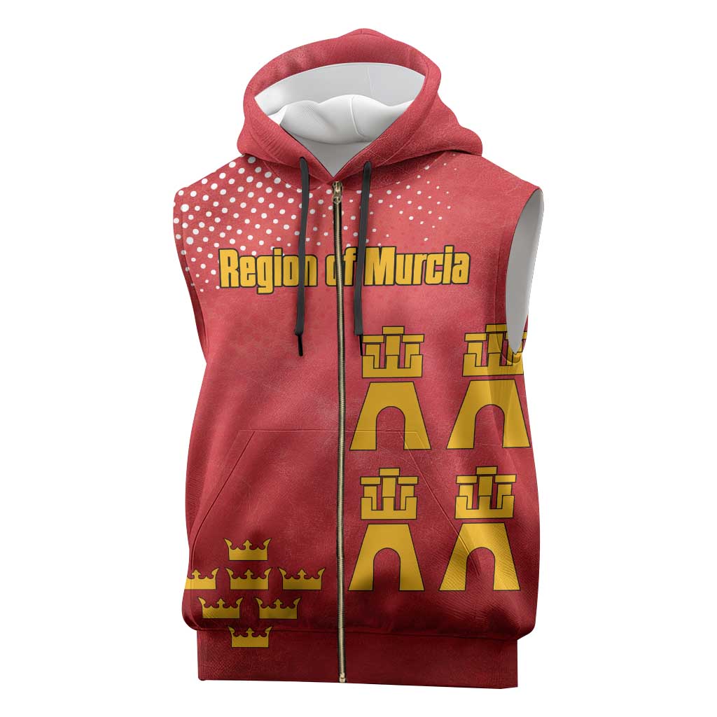 Region of Murcia Flag Sleeveless Zip Hoodie Autonomous Community of Spain - Wonder Print Shop