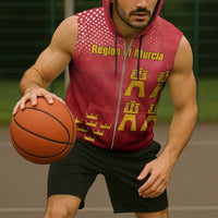 Region of Murcia Flag Sleeveless Zip Hoodie Autonomous Community of Spain - Wonder Print Shop