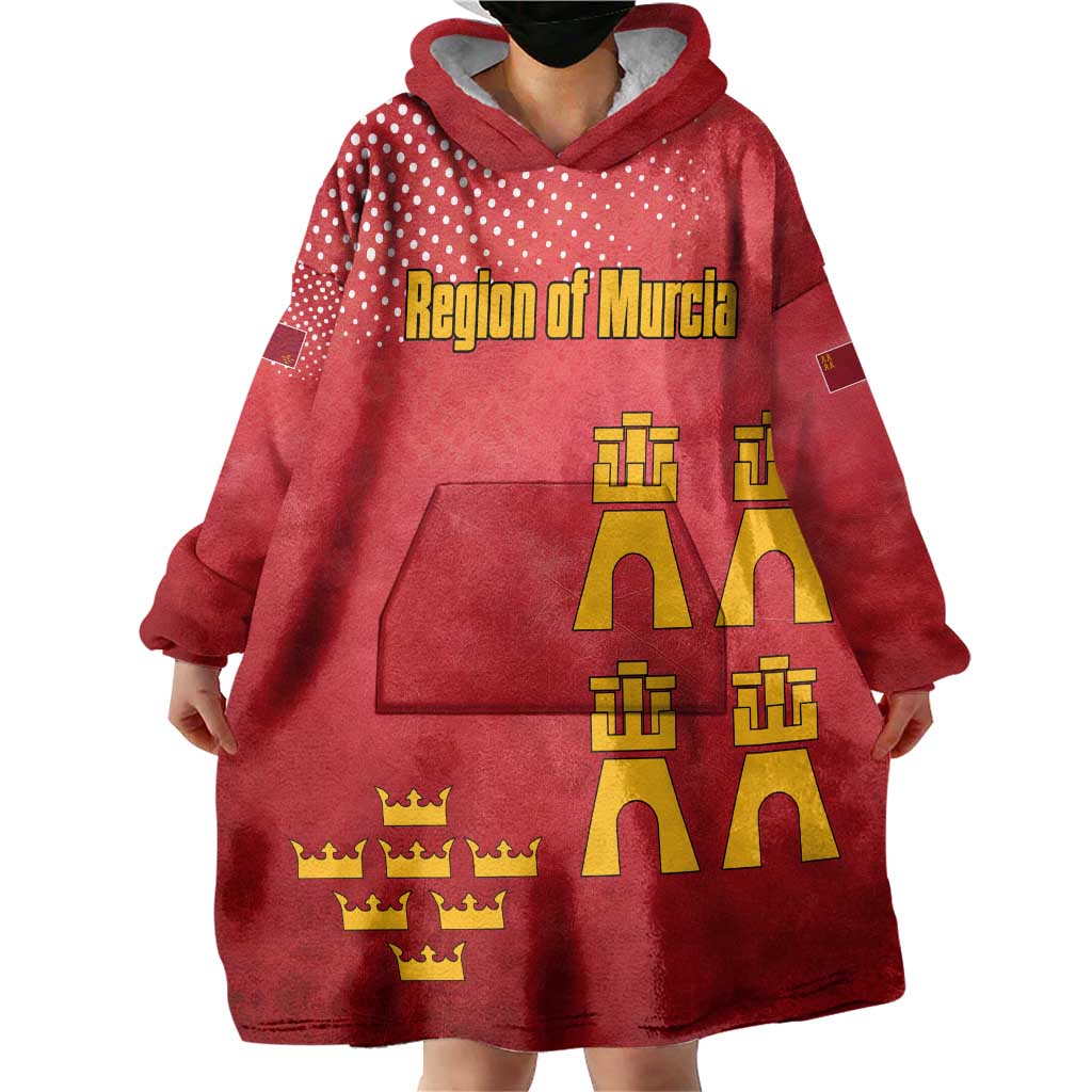 Region of Murcia Flag Wearable Blanket Hoodie Autonomous Community of Spain - Wonder Print Shop