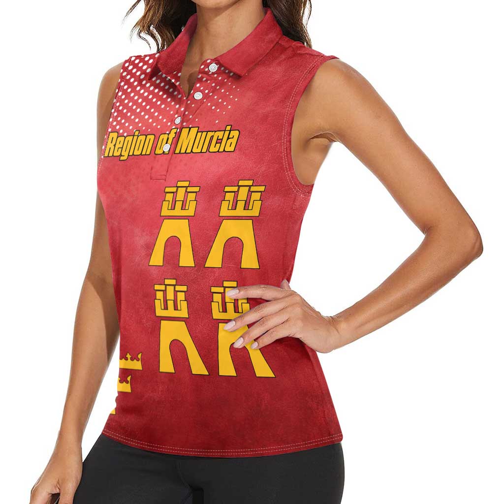 Region of Murcia Flag Women Sleeveless Polo Shirt Autonomous Community of Spain - Wonder Print Shop