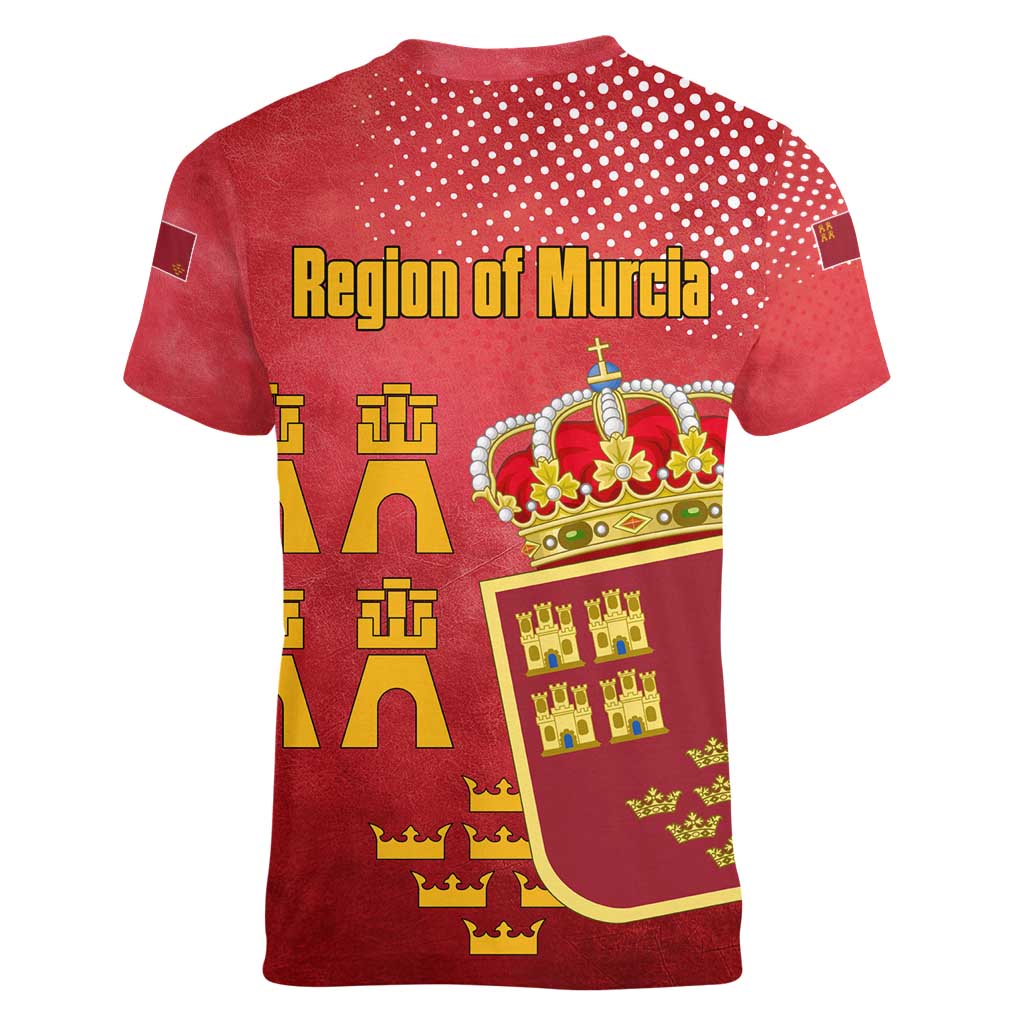 Region of Murcia Flag Women V-Neck T-Shirt Autonomous Community of Spain - Wonder Print Shop